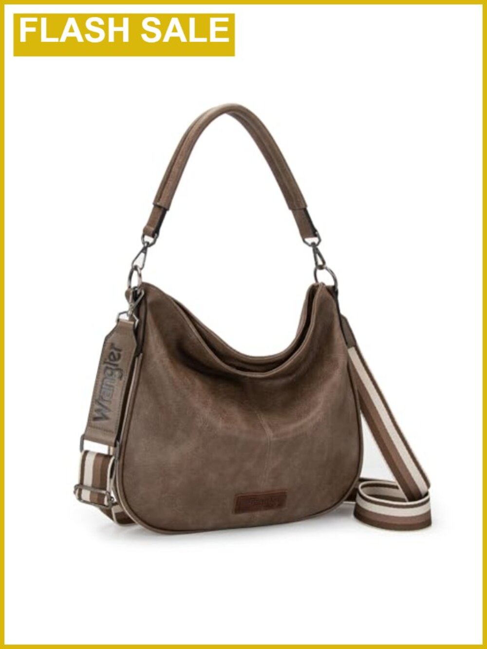 Vegan Leather Hobo Crossbody Bag with Adjustable Strap